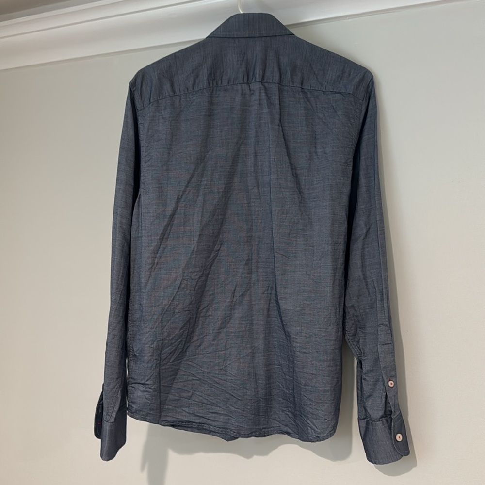 UNTUCKit Pio Cesare Long Sleeve Button Down Shirt - Medium / Slim Fit / Navy - Picture 7 of 7